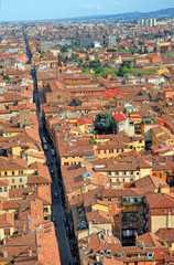 Obraz premium Italy, Bologna aerial view from Asinelli tower