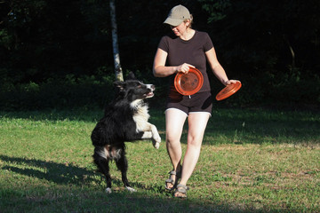 Funny catching Dog Frisbee