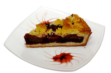 Freshly baked plum cake