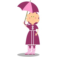 Girl walking with umbrella 17