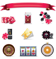 Vector gambling icon set. Part 2 (on white)