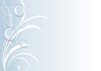 Bubbles on the decorative background. Banner. Vector