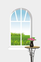 Kind from a window. Vector