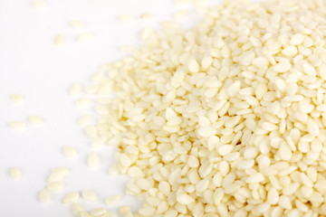 A close up on a pile of dried Sesame Seed isolated