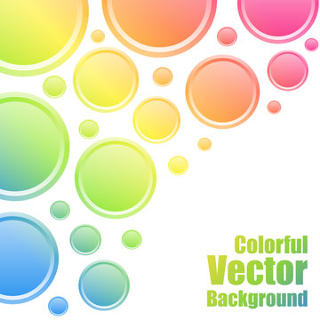 Colorful circles vector background.