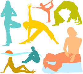 Set of a various people silhouettes B