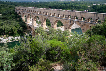 Fototapeta premium Widok na Pont du Gard z wysokości