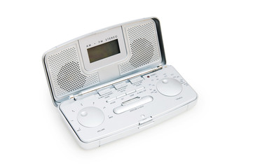 Fototapeta premium Silver radio isolated on the white background