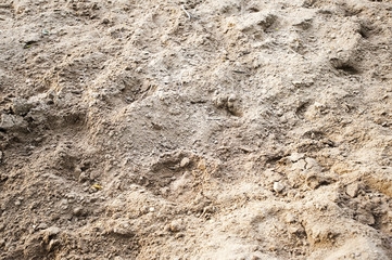 backwashed sand of horse manege close-up