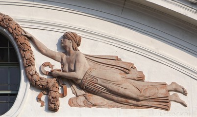 Relief of Muse, architectonic detail from Vienna