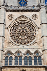 Fototapeta premium Fachada de la catedral de León, Castilla y León, España
