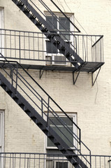Typical American style fire escapes, New York
