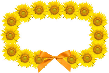ヒマワリの花の輪のフレーム