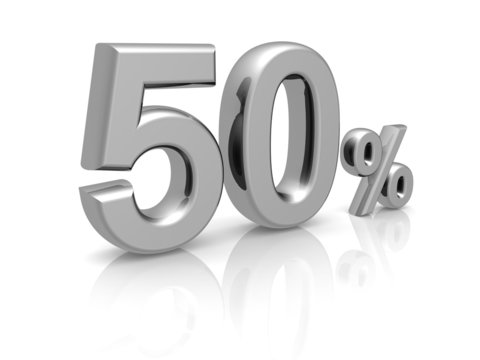 50 percents discount symbol