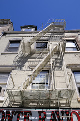 Fototapeta premium Typical American style fire escapes, New York