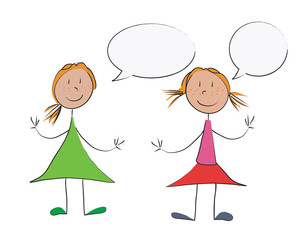 2 filles bulles dialogue