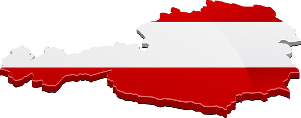 3D-Karte von Österreich
