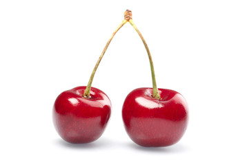 Cherries isolated on white background