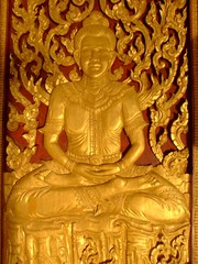 Fototapeta premium Buddhist door, Laos.