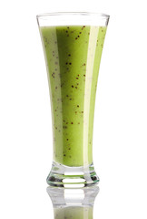 Kiwi smoothie isolated on white