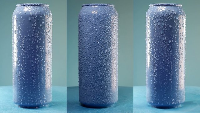 Rotating mockup of can on bluebox. Loopable.