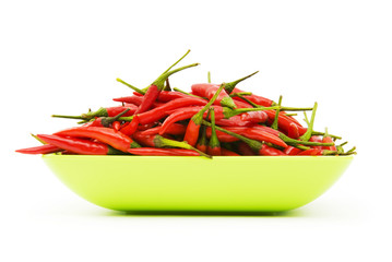 Hot peppers isolated on the white background