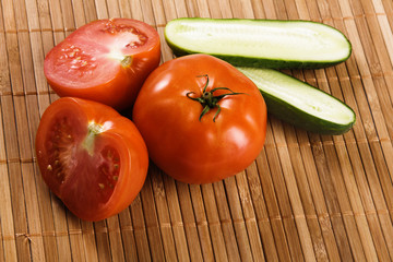 Tomatoes and cucumbers