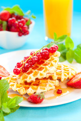 Waffles with berries