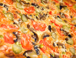 pizza mushrooms and vegetable