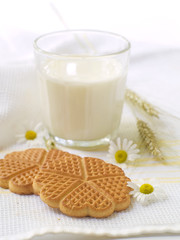 Glass or milk and cookies