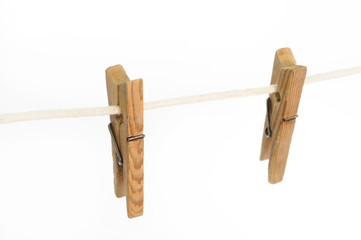 Wooden clothes pegs