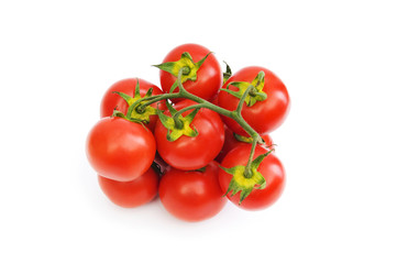 Red tomatoes isolated on the white background