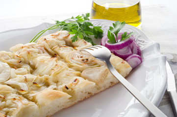 onion focaccia - focaccia alla cipolla