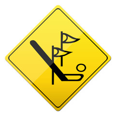 golf, putting, button, sign, schild