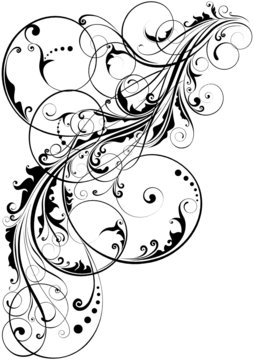Swirl floral element