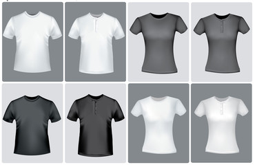 Men and women shirts. Vector.