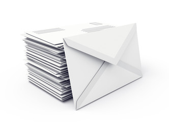 Envelopes isolated over white background