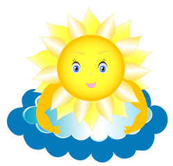 Fairy sun to shine, children picture, vector