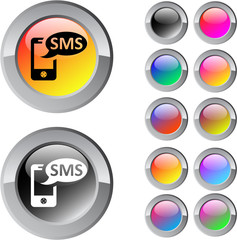 SMS multicolor round button.