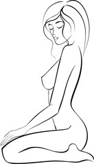 woman body sketch sit