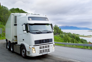 The truck on the Norwegian road