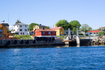 The pier of island Skrova on Lofoten islands