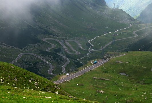 Alpine highway Transfagarasan in Romania