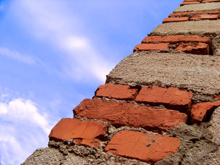 Edge walls of stone and brick