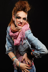 glam punk girl smoking