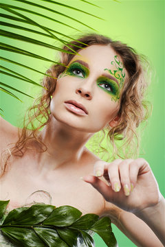 dryad girl with fern
