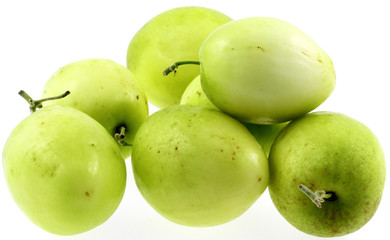 des jujubes, ziziphus jujuba, fruits des tropiques, fond blanc