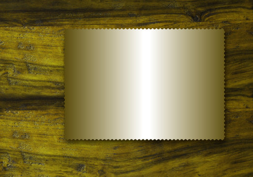 fondo tarjeta metal dorado y madera