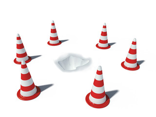 traffic cones with hole