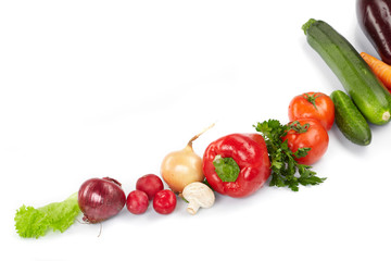 Obraz na płótnie Canvas fresh vegetables on the white background